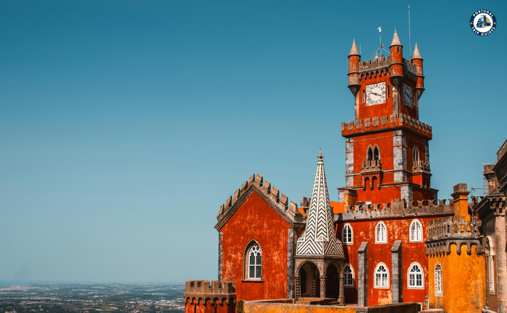 Colorful towers and architecture of Pena Palace in Sintra – Discover Portugal's History and Live the Legend! | PORTUGALTRIPGUIDES