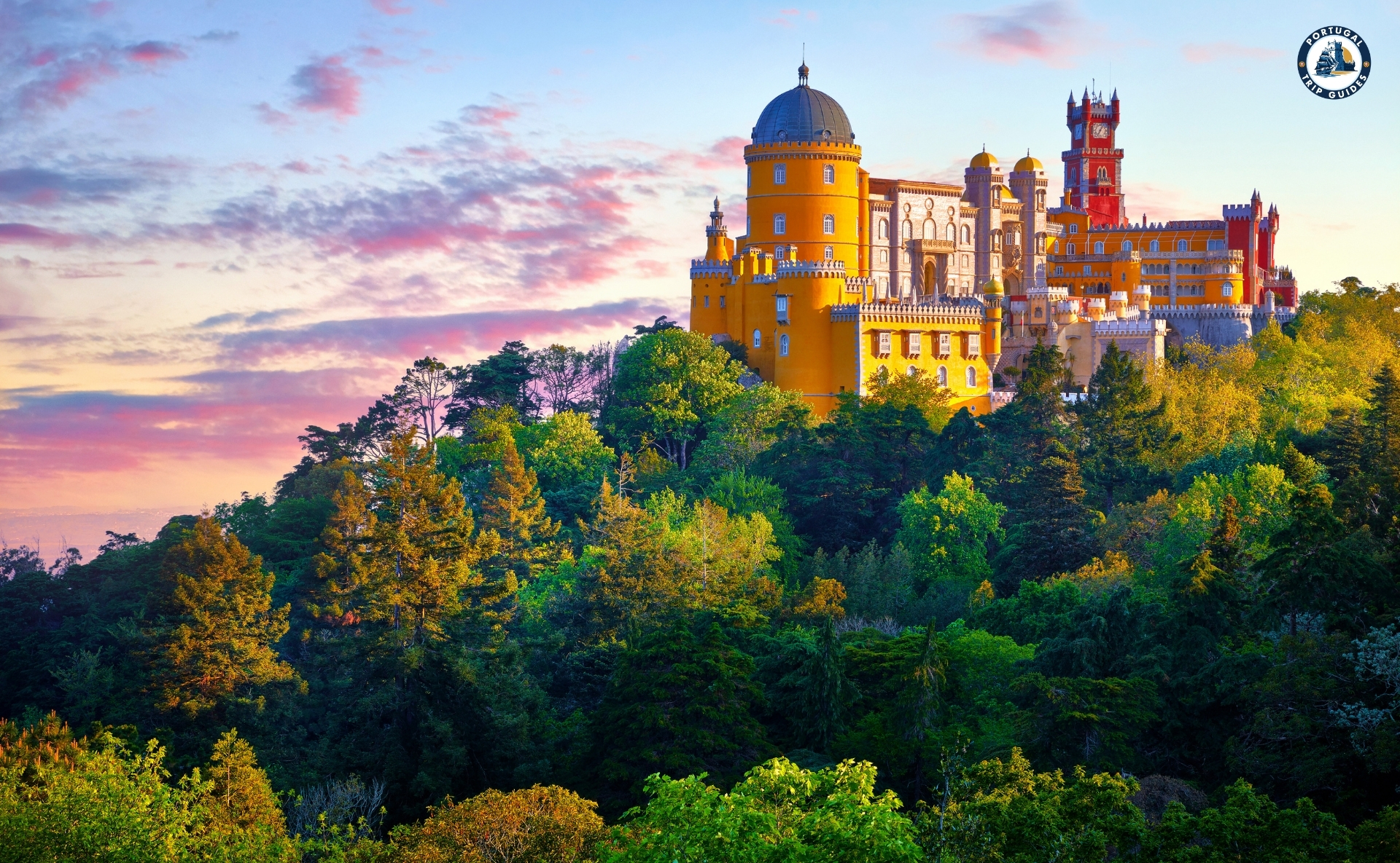 Colorful towers and architecture of Pena Palace in Sintra – Discover Portugal's History and Live the Legend! | PORTUGALTRIPGUIDES