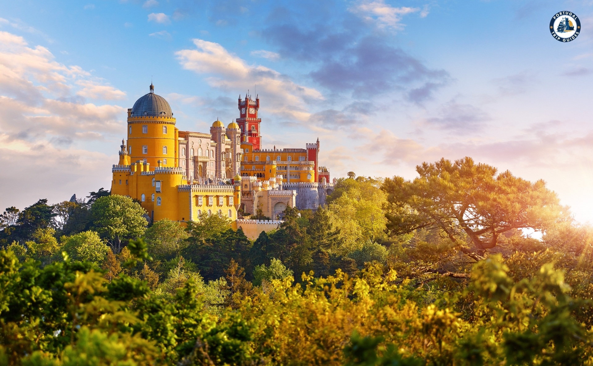 Colorful towers and architecture of Pena Palace in Sintra – Discover Portugal's History and Live the Legend! | PORTUGALTRIPGUIDES