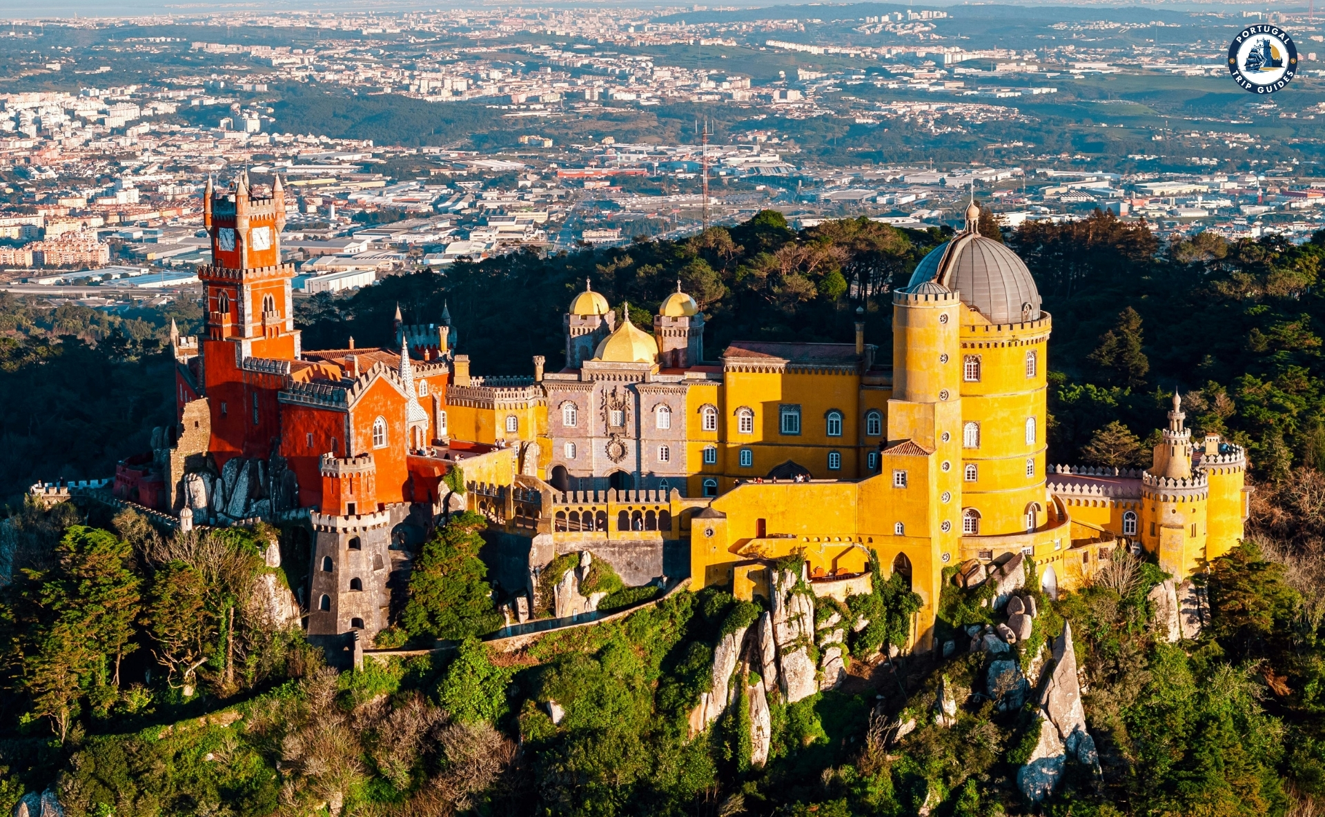 Colorful towers and architecture of Pena Palace in Sintra – Discover Portugal's History and Live the Legend! | PORTUGALTRIPGUIDES
